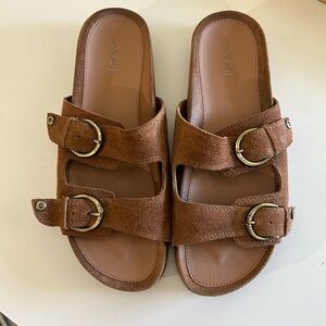 NYDJ suede slide sandals